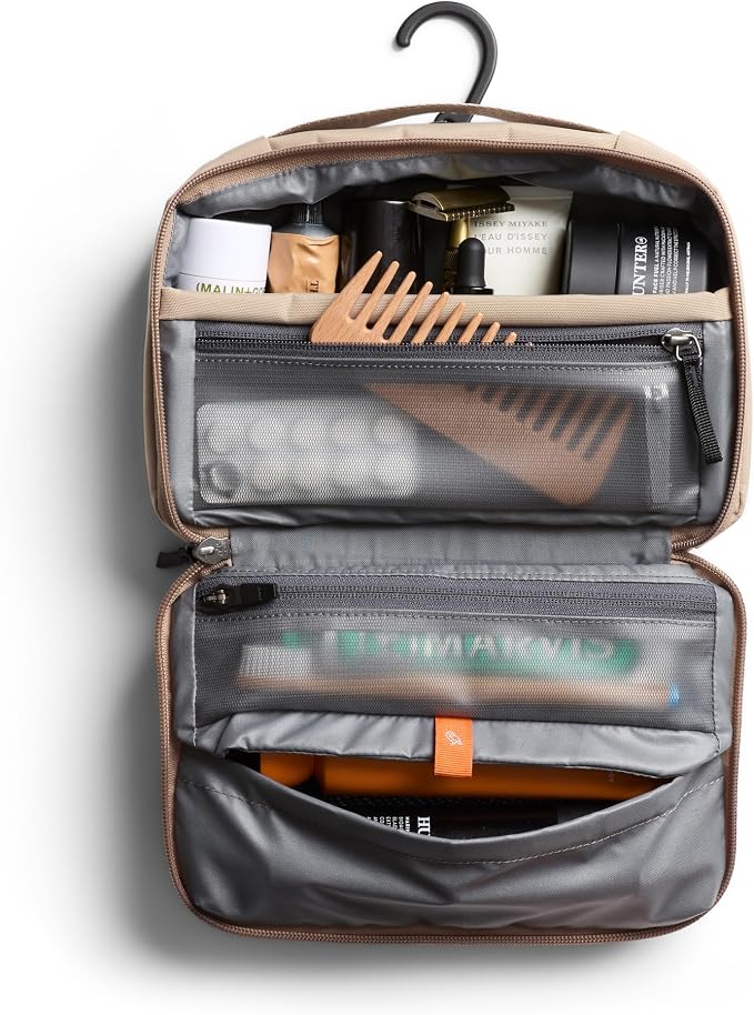 Bellroy Hanging Toiletry Kit 3L, Travel Toiletry Bag - Stone | 3L hanging toiletry bag for men and women, designed for travel - Image 4