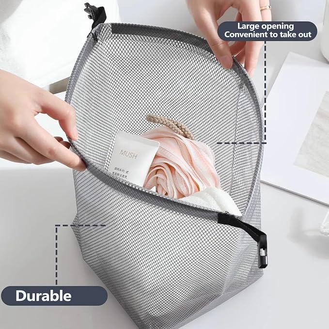 Cosmetic storage bag with dry and wet separation, wash bag, hand-held bag, portable storage bag, simple style,suitable for travel, fitness, swimming, outdoor rafting (Gray, 7.1in*6.3in*9.4in) - Image 7