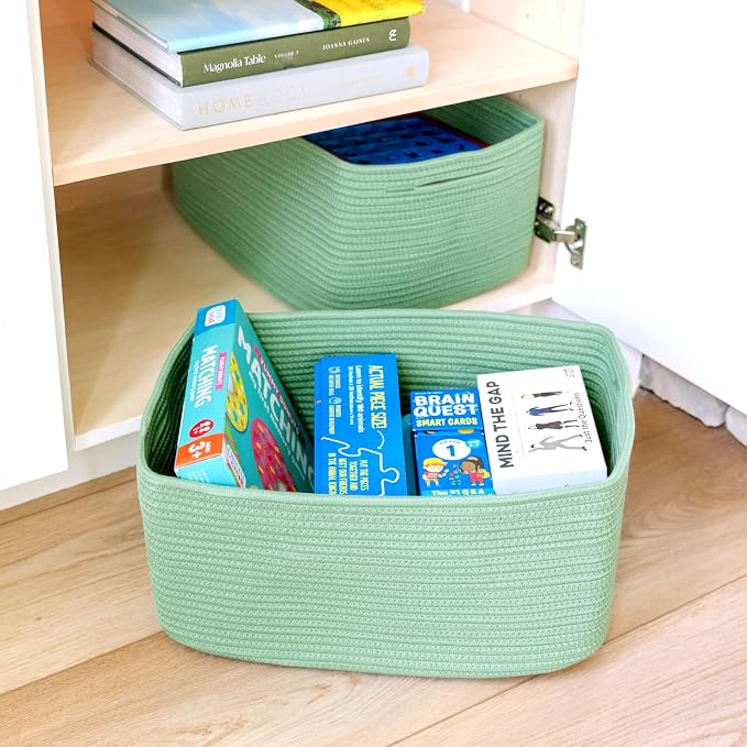 NaturalCozy Storage Baskets 16.8”x13”x7.6” Cotton Rope Woven Baskets for Organizing 3-Pack | Toy Storage Bins | Basket for Shelves, Laundry, Blanket, Clothes, Closet, Kitchen, Bathroom, Gifts - Image 9