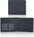 VALENCHI Genuine/Real Leather Bifold Wallet For Men - RFID Blocking/Protected Men's Slim Wallet -Christmas Gifts For Men (Black Pebble BF01) by VALENCHI