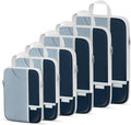 Percover Compression Packing Cubes for Travel, 6-Piece Structured Compression Organizer Set for Organized Packing & Carry-On Luggage, Navy Blue by Unknown