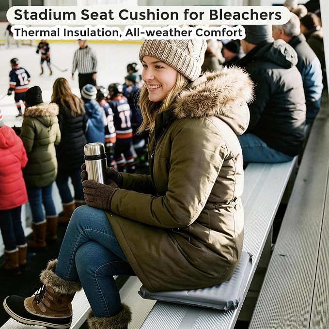 Inflatable Airplane Seat Cushion for Long Sitting Travel & Stadium | 2" memory foam core, portable & foldable, firmness adjustable, outdoor camping hiking & bleacher sit pad, flying accessories - Image 8