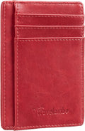 Travelambo Slim Wallet Front Pocket Minimalist Leather RFID Blocking Medium Size by Travelambo