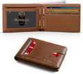 RUNBOX Wallet for Men Slim Leather Bifold RFID Blocking Minimalist Front Pocket Design with Gift Box | Minimalist Front Pocket Design, Holds 8 Cards, RFID Protection, Gifts for Men on Birthdays, Father’s Day, and Christmas by RUNBOX