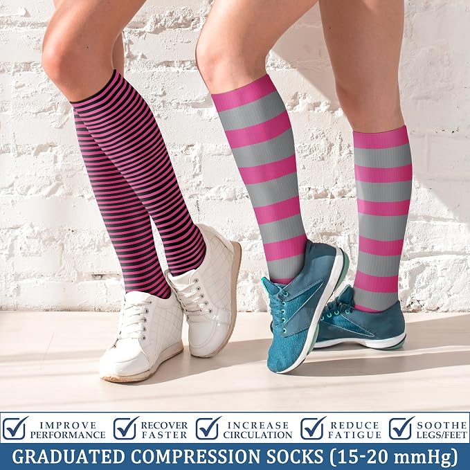 FEYHAY Copper Compression Socks (3 Pairs) 15-20 mmHg Circulation is Best Athletic & Daily for Men & Women, Running, Climbing - Image 2
