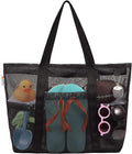Tagitary Mesh Beach Bag with Zipper Large Beach Tote Waterproof Sandproof with 8 Pockets for Toys Pool Bag Beach Accessories by Tagitary