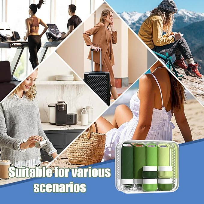 Travel Toiletry Containers 26Pcs Silicone Leakproof TSA Approved Set | Travel Bottles with Hanging Holes & Carabiners, Space Saving Portable, Easy Clean for Trips and Weekend Getaways - Image 8