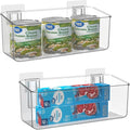 2 Pack Plastic Adhesive Mount Over Cabinet Door Organizer, Wall Organization Container Makeup Organizer Hanging Basket Bins for Kitchen, Pantry, Craft Room, Office, Space Saving Holder by vacane