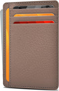 Slim Minimalist RFID Leather Wallet, Front Pocket Card Holder, Nude by OakLeathers
