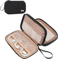 NISHEL Travel Cord Organizer Case, Double Layers Tech Electronic Bag, Essentials for Charger, Cable, Phone, Flash drive, Medium, Black | Double-layer bag keeps chargers, cables, flash drive, and small tech essentials organized for trip, Medium, Black by NISHEL