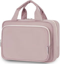 Narwey Travel Toiletry Bag for Women Large Hanging Makeup Bag Organizer Toiletries Bag for Full Size Essentials Accessories Cosmetics (Dusty Rose (Large)) by Narwey