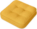 GOFORIT Memory Foam Cushion，Square Seat Cushions for Dining Chairs,Non-Slip Chair Pads with Removable Cover, 16'' x 16'', Yellow by Unknown