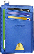Slim Minimalist Front Pocket Wallet, RFID Blocking Credit Card Holder Wallet with Detachable D-Shackle for Men Women by Ecovision