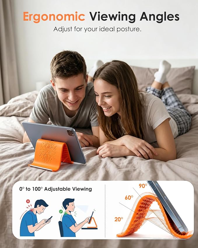 Airplane Phone Holder, Flexible Silicone Aluminum Phone Holder | Folding Cellphone Stand for Desk, Bed, Office, Treadmill - Airplane Gadgets for Long Travel Accessories - Plane Essential - Image 7