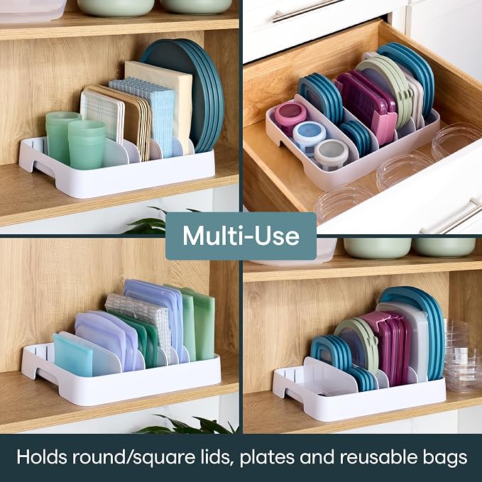 YouCopia StoraLid 24 Container Lid Organizer, Adjustable Plastic Lid Holder - Image 7