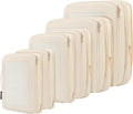 BAGAIL 4 Set/6 Set/8 Set Compression Packing Cubes Travel Accessories Expandable Packing Organizers (Square Mesh, 06-Beige) by BAGAIL