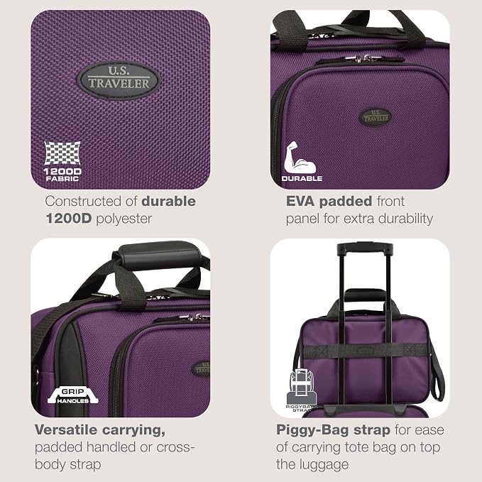 U.S. Traveler Rio 14" Travel Tote Bag, Lightweight 1200D Carry-On Bag for Women & Men - Image 4