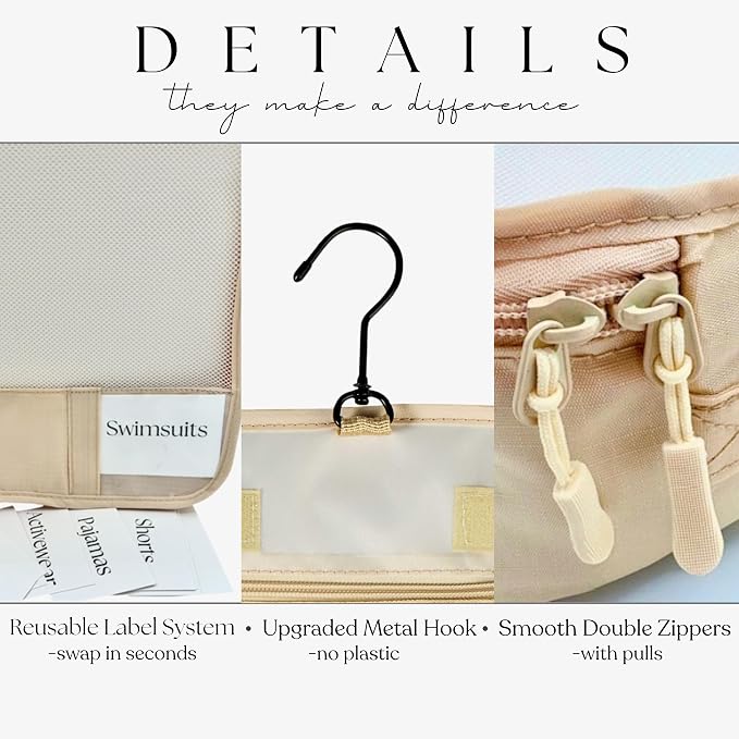 Packing Cubes Set – Cute Packing Cubes for Travel, Luggage Organizer Bags for Suitcase, For Kids & Family, Floral, Neutral & Aesthetic Travel Organizer Set-Beige - Image 2