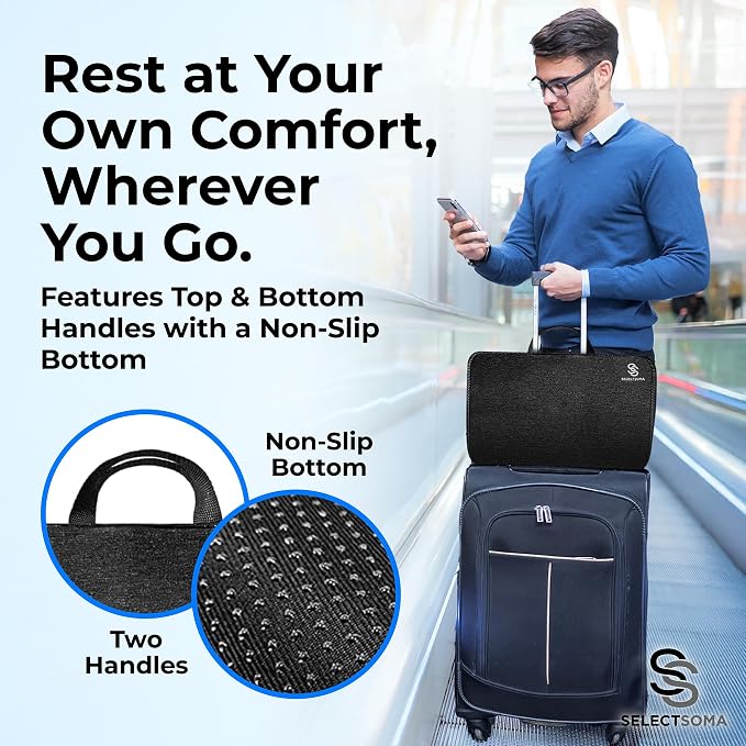 Gel Seat Cushion for Long Sitting, Pressure Relief for Sciatica, Tailbone, Coccyx & Back Pain, Office Chair, Wheelchair, Car & Truck – Travel with Handles Blue Gel - Image 3