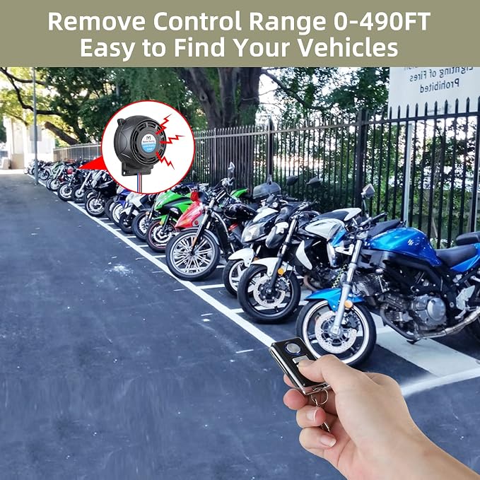 Motorcycle Alarm System Security Anti Theft Prevention, Bike Alarms for Ebikes, Scooter Alarm, Alarma para Motocicleta, Super Sensitive Motorcycle Alarm with 2pcs Remote - Image 6