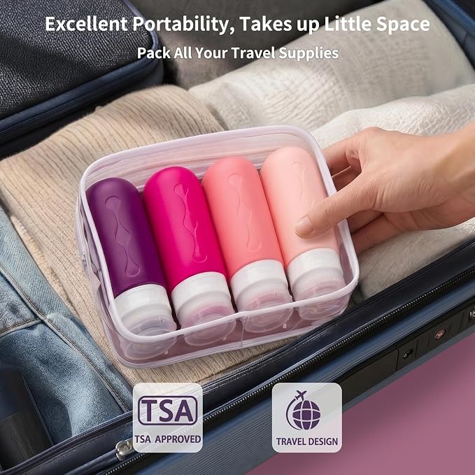 Gemice Travel Bottles for Toiletries, Tsa Approved, Travel Size Containers, BPA Free Leak Proof Tubs Refillable Liquid Accessories for Cometic Shampoo and Lotion Soap - Image 4