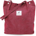 LHMTQVK Corduroy Tote Bags for Women, Large Capacity Tote Purse Reusable Grocery Shoulder Bag with Inner Pockets by LHMTQVK