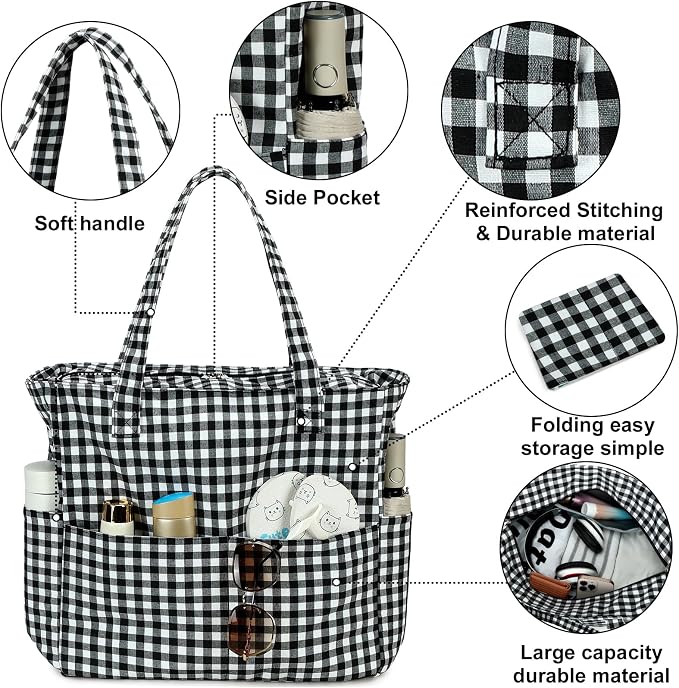 Bluboon Beach Bags for Women, Large Waterproof Tote Bag With Wet Compartment for Pool Weekender Travel Gym - Image 8