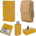 Acrylic Cash Box for Gamblers Extra Large, Gold Shimmering Winners Bank with Lock, 2 Keys, Slot, Storage Waist Bag, Portable Casino Cash Money Lock Box Safe, Money Holder, 1 Pack by ClarityCraze
