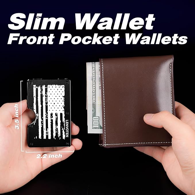 Lenvoten Upgraded Hinged Minimalist Wallet for Men, RFID Blocking Wallet | Slim Metal Aluminum, Credit Card Holder, Money Clip Holds 20 Cards, Premium Scratch-Resistant Finish, Ideal Gift for Men - Image 5