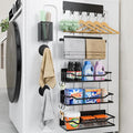 Multifunctional Magnetic Shelf for Washing Machine, Refrigerator, Microwave, and Any Metal Surface, Powerful Magnetic Shelves Include Magnetic Paper Towel Holder, Unique Hollow Design (8 pcs - Black) by MIMIyasha