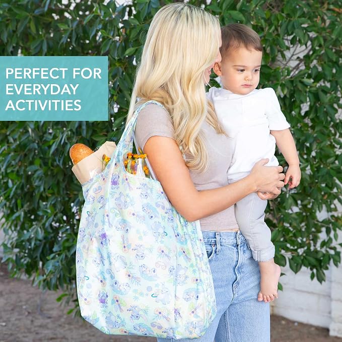 Bumkins Reusable Grocery Shopping Tote Bag for Women, Large Boho Style with Handles, Foldable, Washable, Shoulder Straps - Image 3
