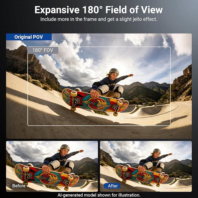 NEEWER Wide Angle Lens Compatible with DJI Osmo Action 6 Only, 180° FOV Multicoated HD Optical Glass 3 Elements 3 Groups Screw On Action Camera Lens Photography Accessories, FL-B53 - Image 2