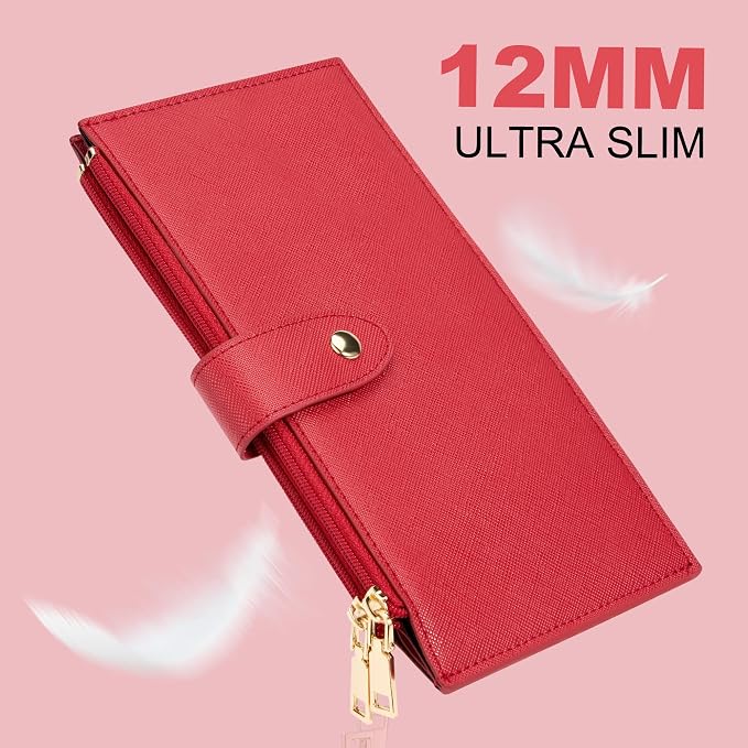Travelambo RFID Wallet Women Large Size Bifold Multi Card Wallet Case with Zipper Pocke Credit Card Holder for Women - Image 8