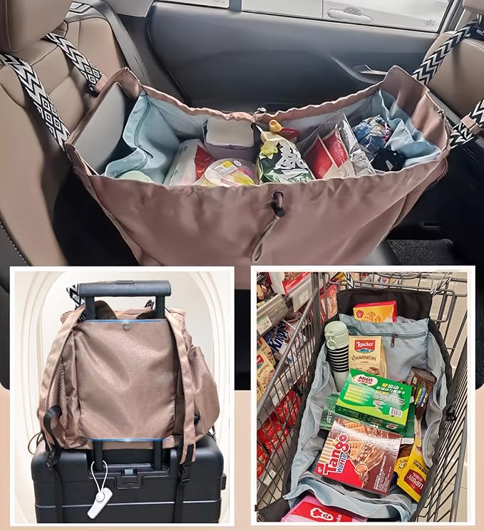 Tote Bag Large Capacity Lightweight Backpack with 15 Pockets Nylon Shoulder Bag for Car Travel Mother Bag - Image 7