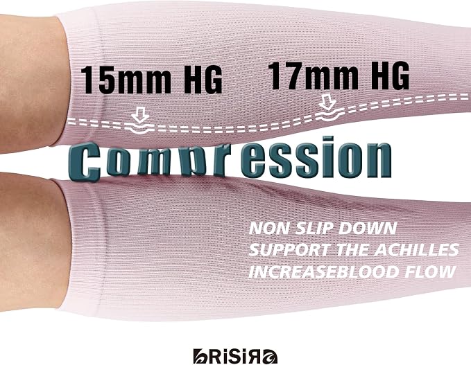 BRISIRA Coolmax Cooling Compression Socks for Women 2 Pairs Knee High 15-20 mmHg Arch Support for Nurse Pregnancy Flying | 2 Pair, Arch Support, Anti Blister, Breathable, Moisture Wicking, Cushioned, Flying, Nurses, Pregnancy, Travel - Image 5