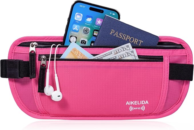 Travel Money Belt - Slim Passport Holder Travel Wallet with RFID Blocking Travel Pouch Undercover Fanny Pack for Women - Image 2