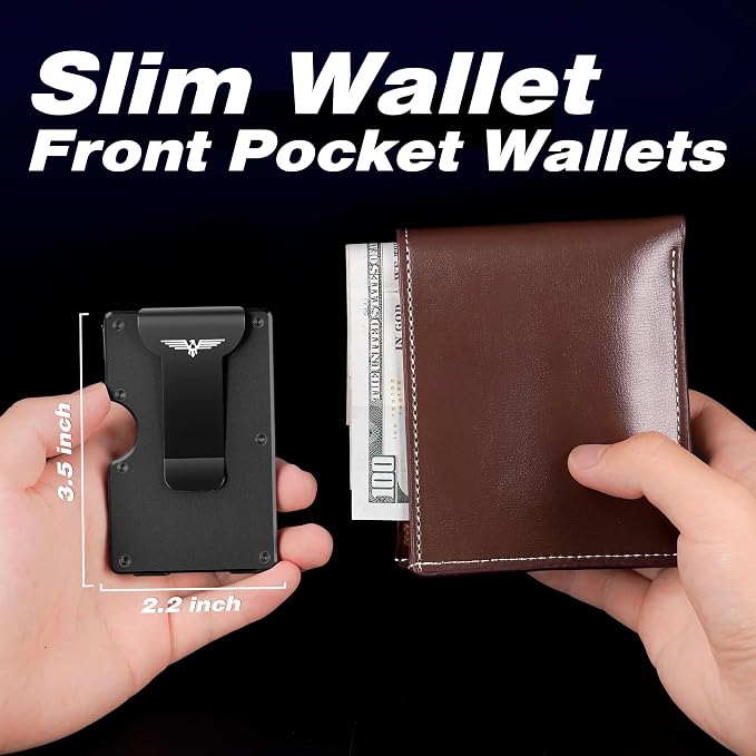 Lenvoten Upgraded Hinged Minimalist Wallet for Men, RFID Blocking Wallet | Slim Metal Aluminum, Credit Card Holder, Money Clip Holds 20 Cards, Premium Scratch-Resistant Finish, Ideal Gift for Men - Image 6