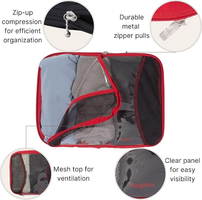 Baggallini Compression Cube 3-piece set - Lightweight Compression Packing Cubes for Travel - Image 3