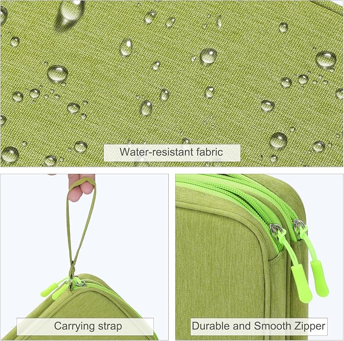FYY Electronic Organizer, Travel Tech Pouch Bag, Large, Green | Wrist Strap, Waterproof, Double Layers Portable Electronics Travel Carrying Case for Cord, Charger, Daily Business Trips Use - Image 4