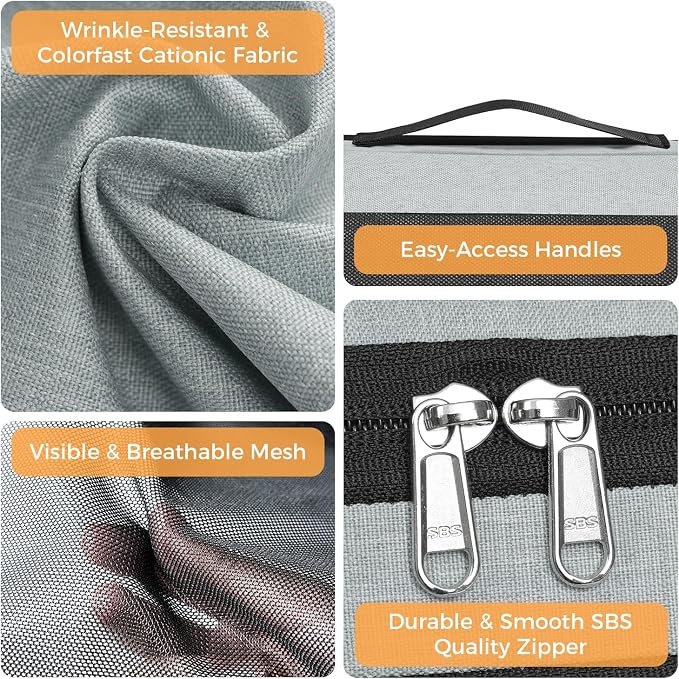 BAGAIL 8 Set Compression Packing Cubes, Expandable Luggage Organizer Bags for Travel Accessories (Gray) - Image 5