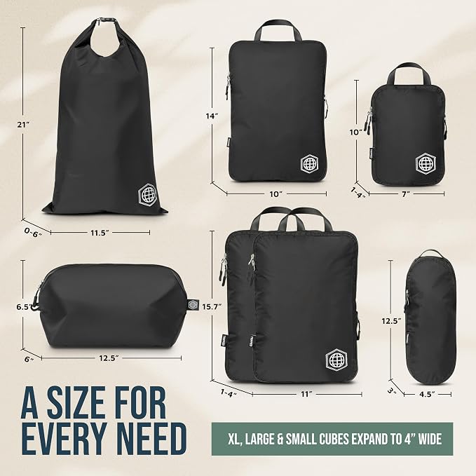TRIPPED Travel Gear Large Compression Packing Cubes 7-Piece Set for Travel - Image 5