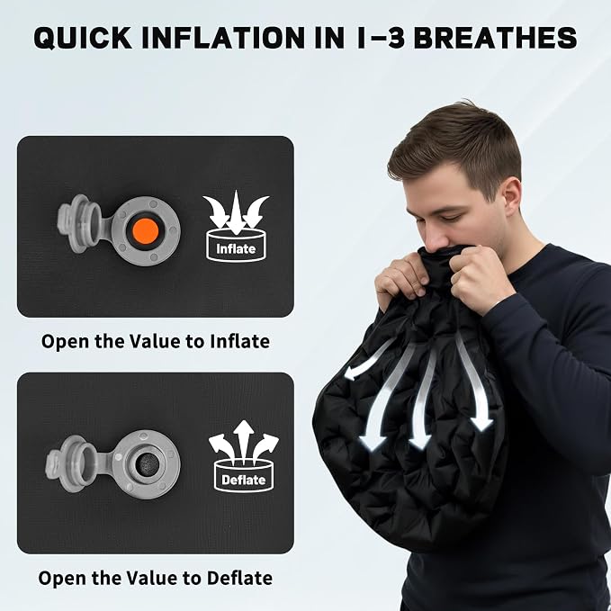 EULANT Lightweight Inflatable Seat Cushion,Compact Travel Cushion Pad | Stadium Seat Pad Camping Travel Air Seat Cushion for Airplane Hiking Bleachers Office Home Sports Events - Image 4