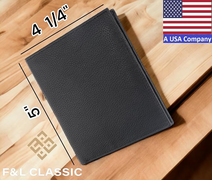 F&L CLASSIC RFID Blocking Mens Leather Bi-Fold Big Hipster Wallet, 13 credit card slots,Black… - Image 2