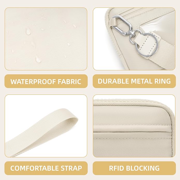 FODOKO Wristlet wallets for Women RFID crossbody bags with 4 Zippers | Checkered quilted nylon with credit card slots, cell phone organizer, and coin purse for travel and everyday carry - Image 5