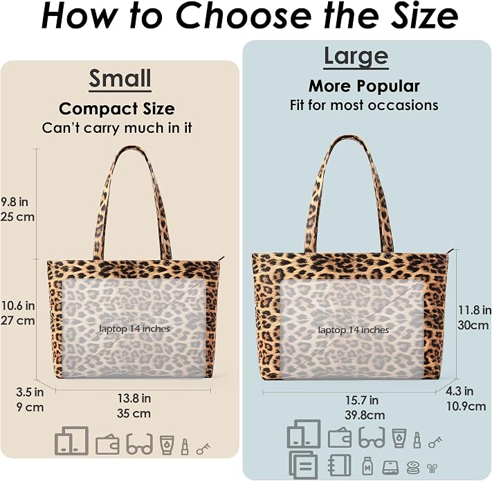 KALIDI Tote Bag Zipper Shoulder Bag Vegan Leather Purses Satchel for Women | Large Casual Handbag for Work Commuting Dating College Everyday - Image 3