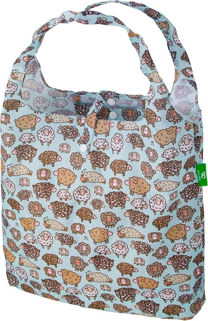 ECO CHIC Foldable Reusable Grocery Bags - Lightweight, Recycled & Reusable Shopping Bag - Waterproof Packable Tote by ECOCHIC