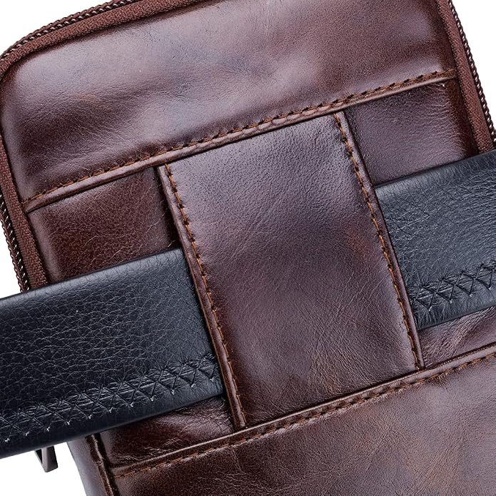 Leather Waist Pack Phone Belt Bag for Men Loop Holster Wallet Cellphone Case Pouch Pack Clip Money Purse - Image 4