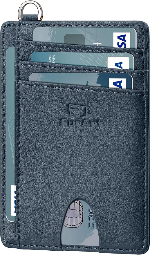FurArt Slim Minimalist Wallet RFID Credit Card Holder for Men | slim minimalist compact rfid id window thin by FurArt