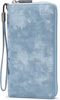 Bveyzi Women RFID Blocking Wallet Leather Zip Around Phone Clutch Large Capacity Ladies Travel Purse Wristlet by Bveyzi