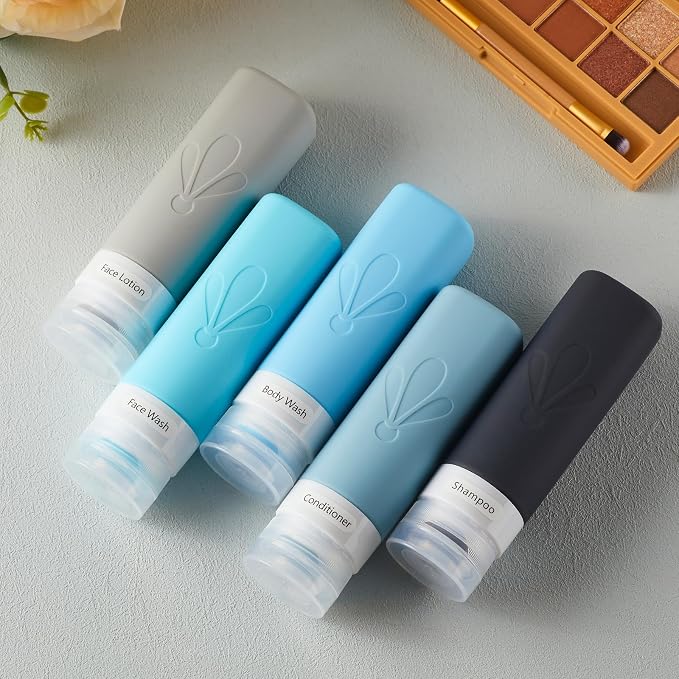 INSFIT Travel Bottles for Toiletries, TSA Approved 3oz Travel Size Toiletries, BPA Free Leak Proof Squeezable Silicone Tubes Travel Essentials for Shampoo Conditioner Lotion Soap - Image 6